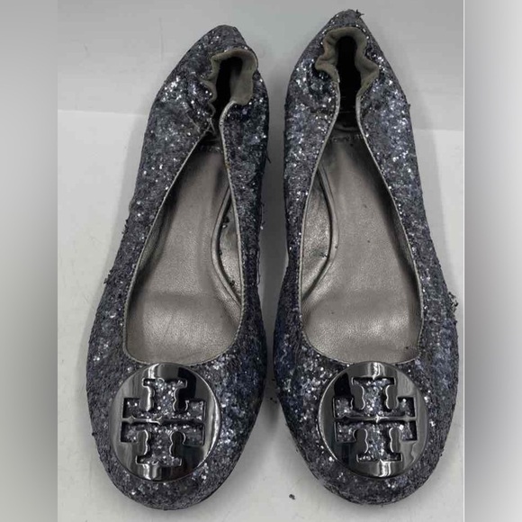 Tory Burch Reva sequin ballet flats Size 7.5  Logo Medallion - Picture 2 of 16
